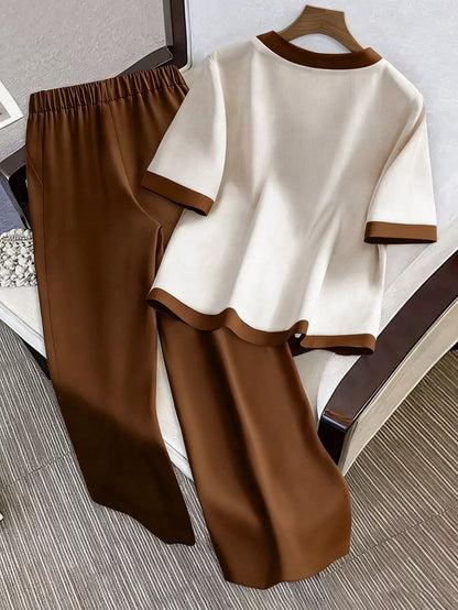 Chocolate Brown Button Style Night Suit