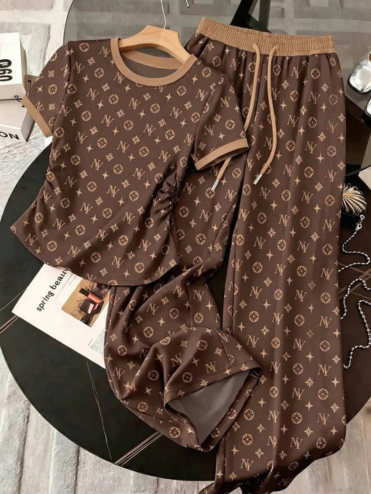 Round Nech Allover Printed Night Suit