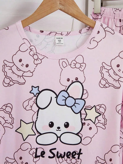 Sweet Bear Half Sleeve Printed Night Suit (7-14 Years)